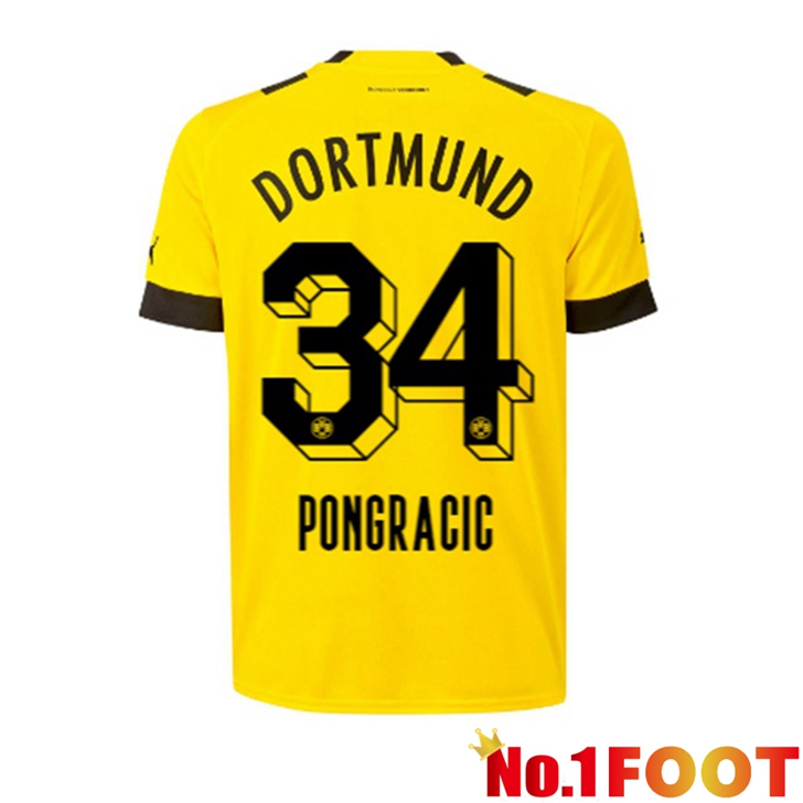 Dortmund BVB (Pongracic 34) Jersey Home Yellow 2022/2023