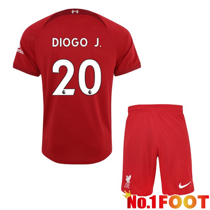 FC Liverpool (DIOGO J. 20) Jersey Home Kids Red 2022/2023