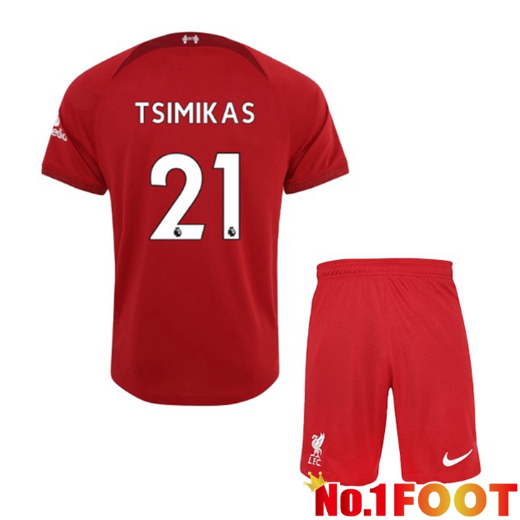 FC Liverpool (TSIMIKAS 21) Jersey Home Kids Red 2022/2023