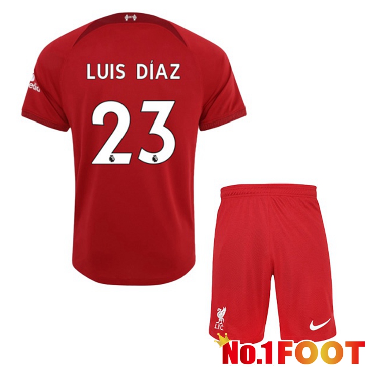 FC Liverpool (LUIS DÍAZ 23) Jersey Home Kids Red 2022/2023