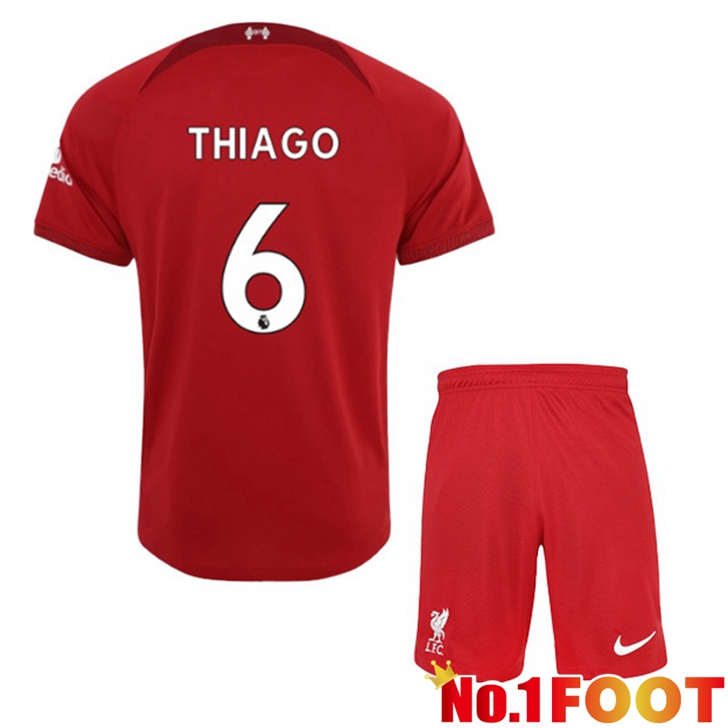 FC Liverpool (THIAGO 6) Jersey Home Kids Red 2022/2023