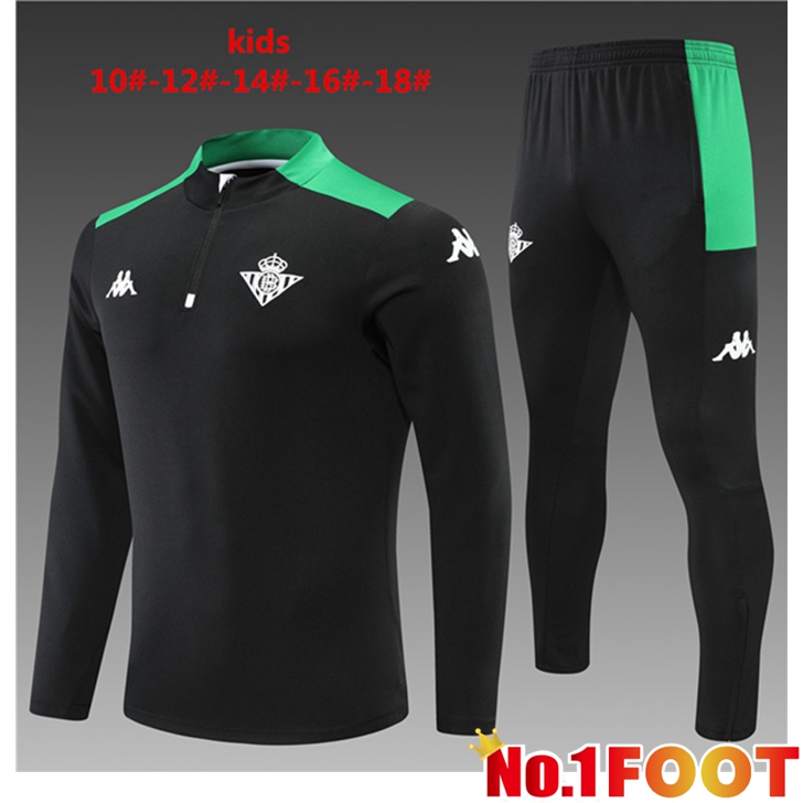 Real Betis Training Tracksuit Kids Black 2022/2023