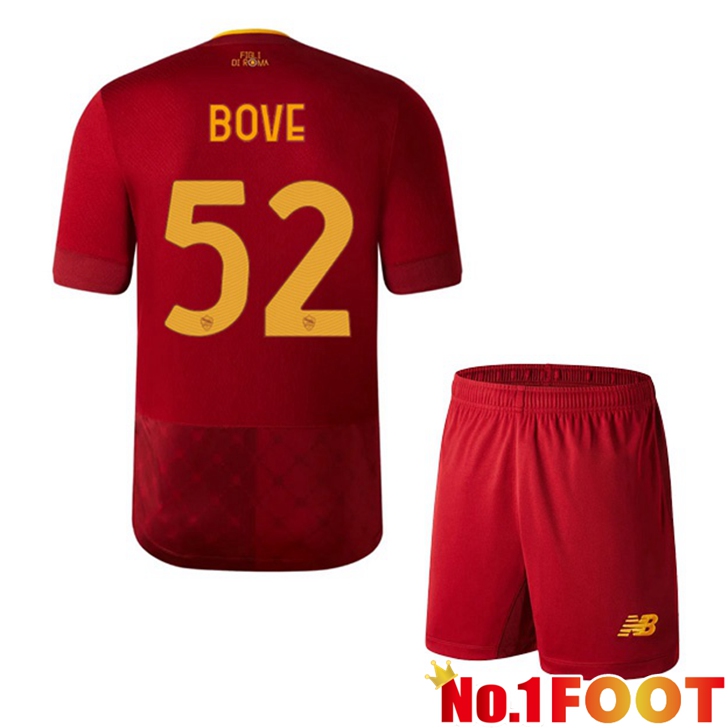 AS Roma (BOVE 52) Jersey Home Kids Red 2022/2023