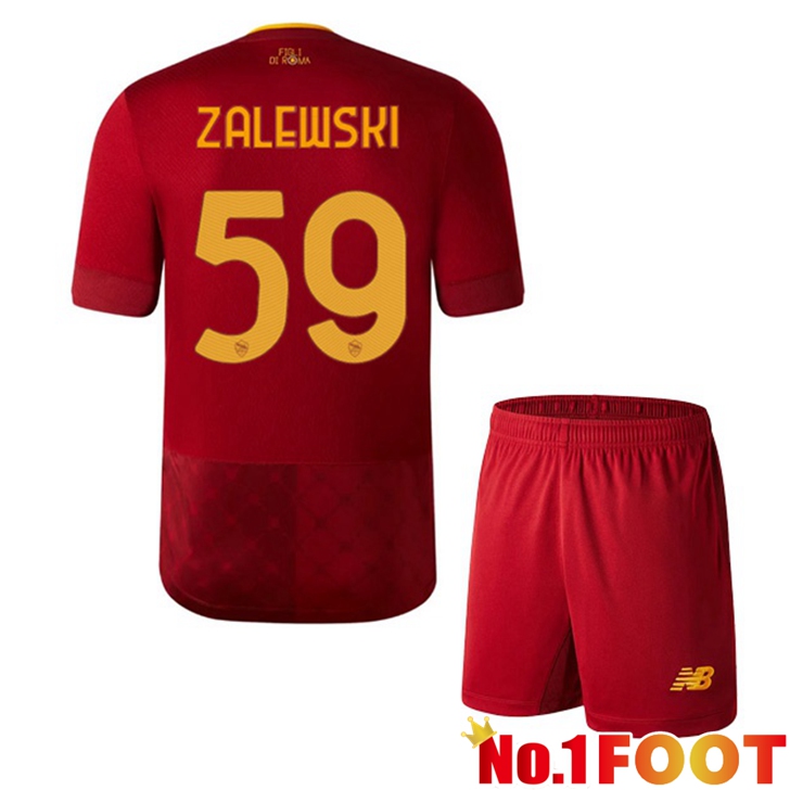 AS Roma (ZALEWSKI 59) Jersey Home Kids Red 2022/2023