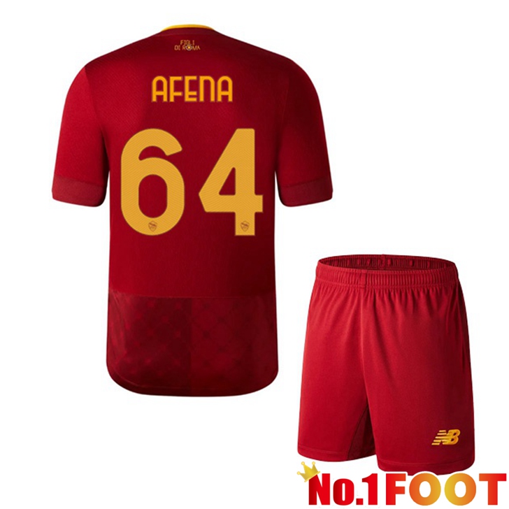 AS Roma (AFENA 64) Jersey Home Kids Red 2022/2023