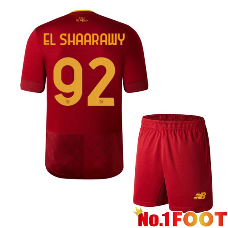 AS Roma (EL SHAARAWY 92) Jersey Home Kids Red 2022/2023