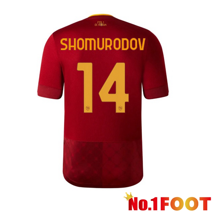 AS Roma (SHOMURODOV 14) Jersey Home Red 2022/2023