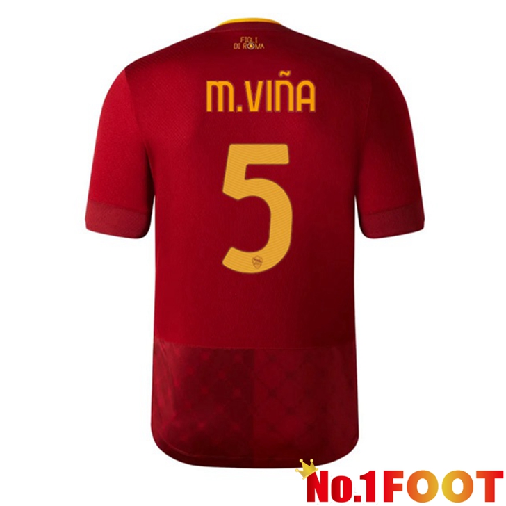 AS Roma (M.VIÑA 5) Jersey Home Red 2022/2023