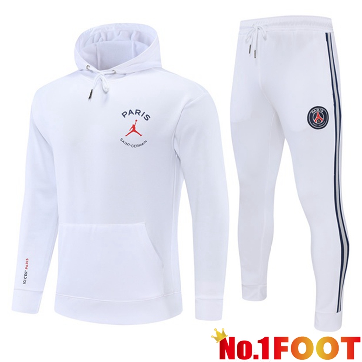 JORDAN Paris PSG Training Tracksuit Hoodie White 2022/2023