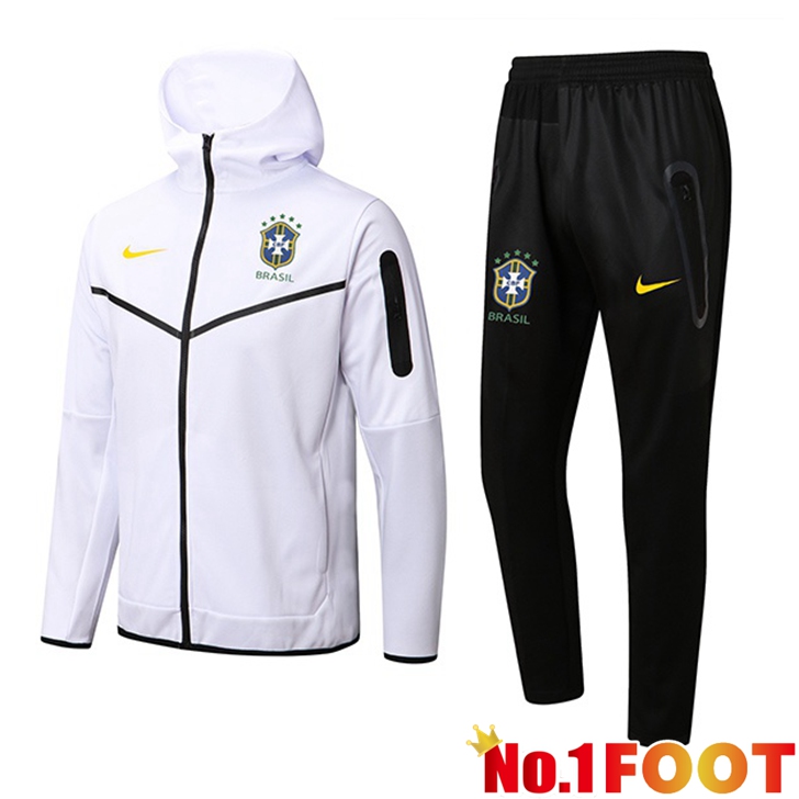 Brazil Training Tracksuit Hoodie White 2022/2023