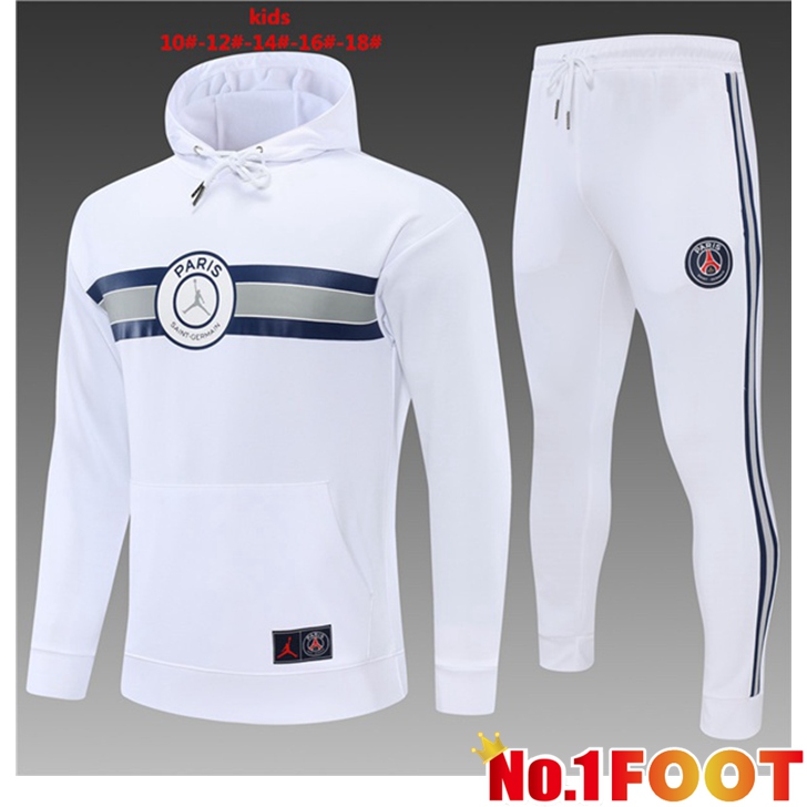 JORDAN Paris PSG Training Jacket Hoodie Kids White 2022/2023