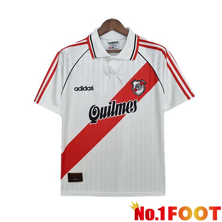 River Plate Jersey Home Retro White Red 1995-1996