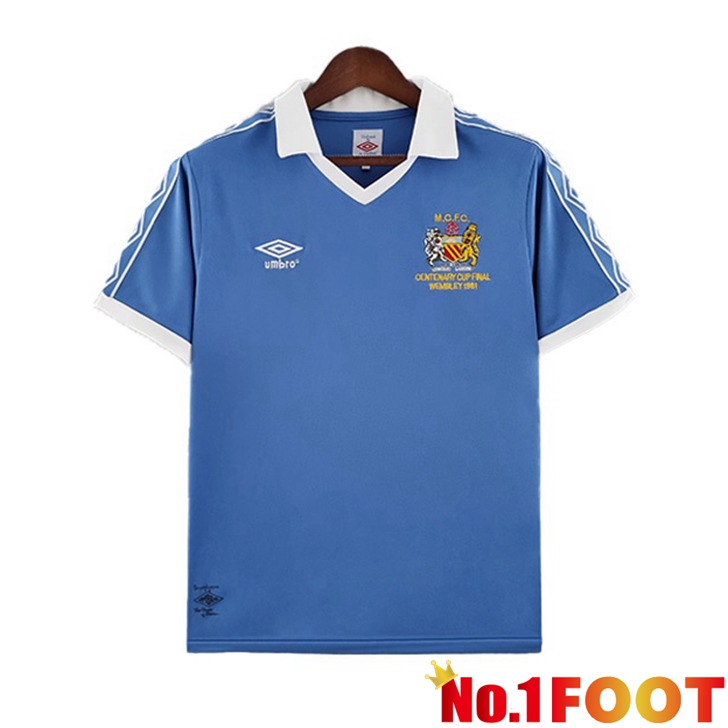 Manchester City Jersey Home Retro Blue 1981-1982