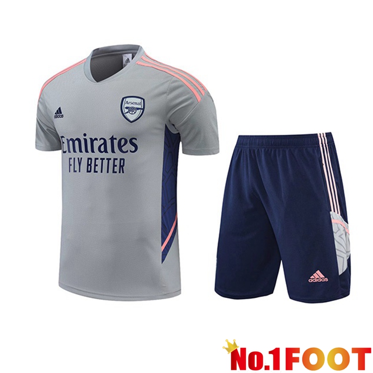 Arsenal Training T Shirt + Shorts Grey 2022/2023