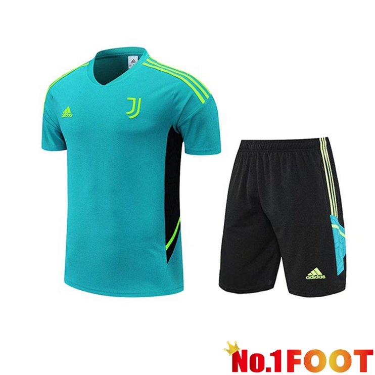 Juventus Training T Shirt + Shorts Green 2022/2023