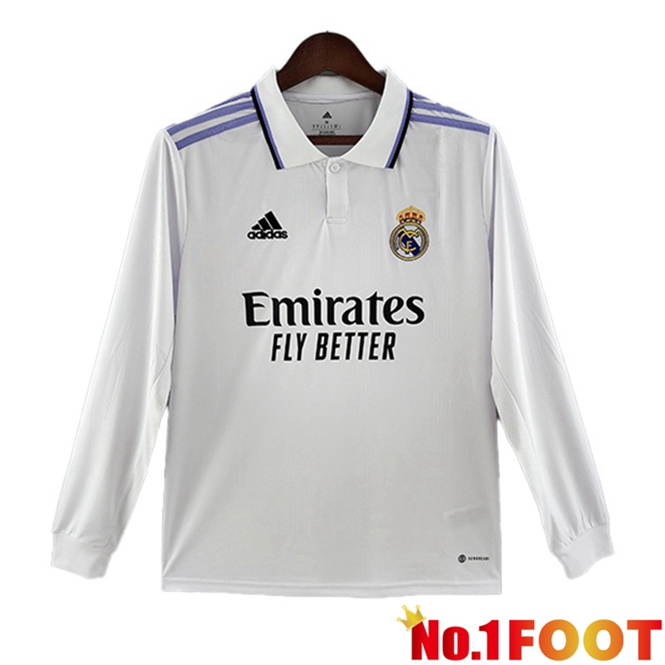 Real Madrid Jersey Long Sleeve Home White 2022/2023