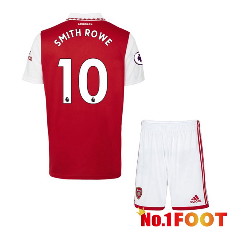 Arsenal (SMITH ROWE 10) Jersey Kids Home Red White 2022/2023