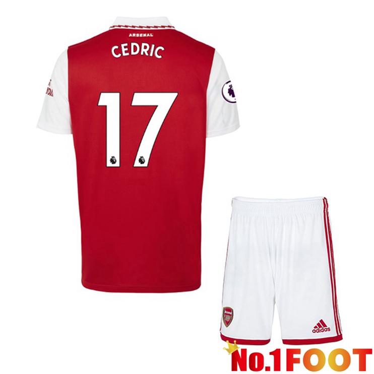 Arsenal (CEDRIC 17) Jersey Kids Home Red White 2022/2023