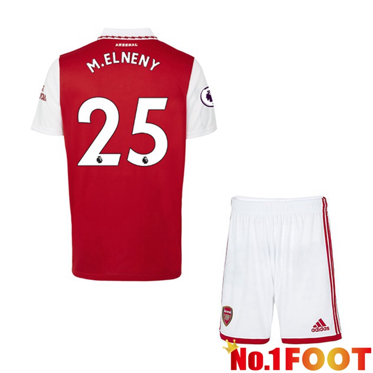 Arsenal (M.ELNENY 25) Jersey Kids Home Red White 2022/2023