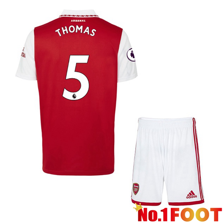 Arsenal (THOMAS 5) Jersey Kids Home Red White 2022/2023