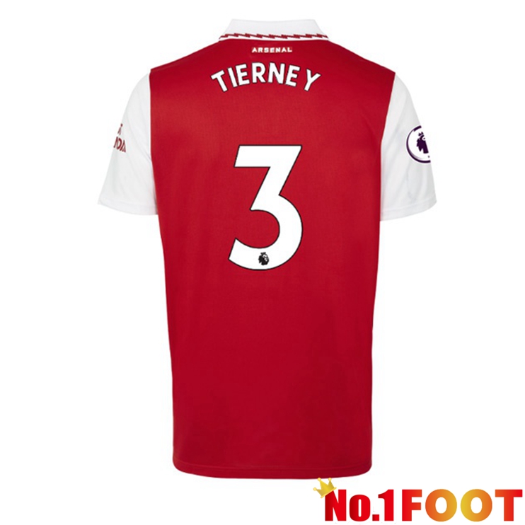 Arsenal (TIERNEY 3) Jersey Home Red White 2022/2023