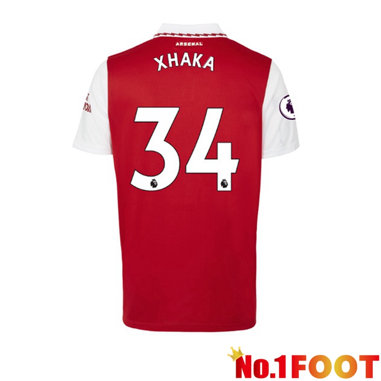 Arsenal (XHAKA 34) Jersey Home Red White 2022/2023