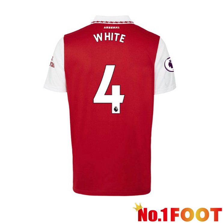 Arsenal (WHITE 4) Jersey Home Red White 2022/2023