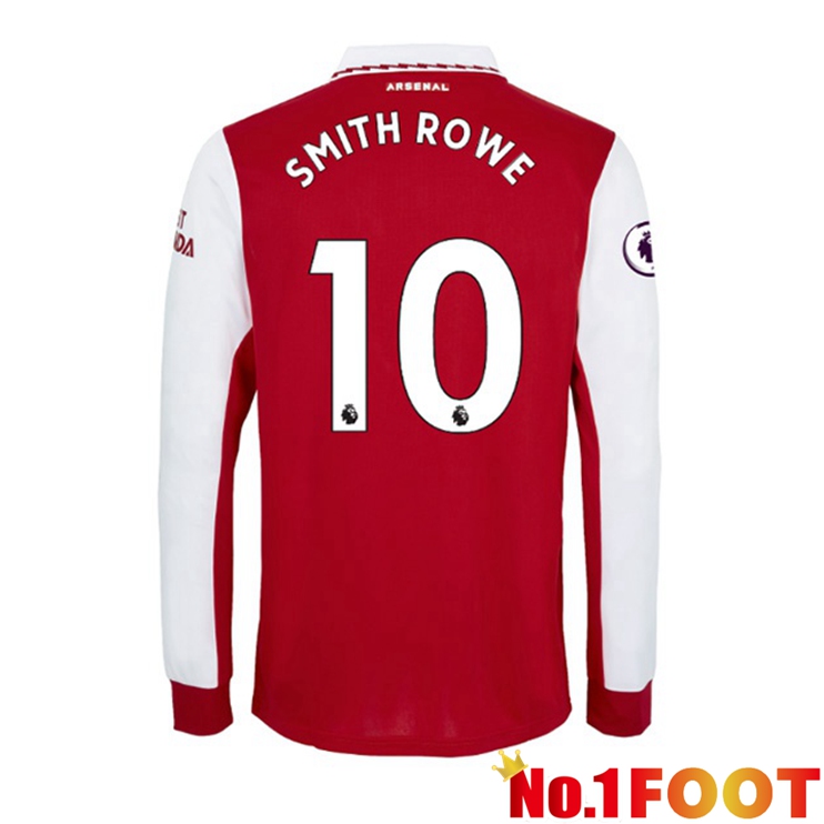 Arsenal (SMITH ROWE 10) Jersey Home Long Sleeve Red White 2022/2023