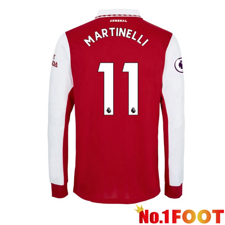 Arsenal (MARTINELLI 11) Jersey Home Long Sleeve Red White 2022/2023