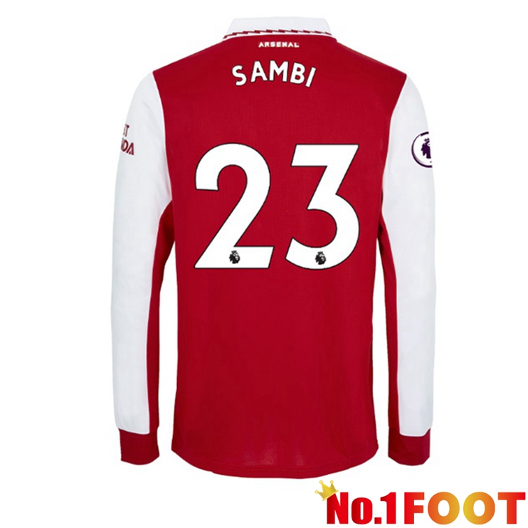 Arsenal (SAMBI 23) Jersey Home Long Sleeve Red White 2022/2023