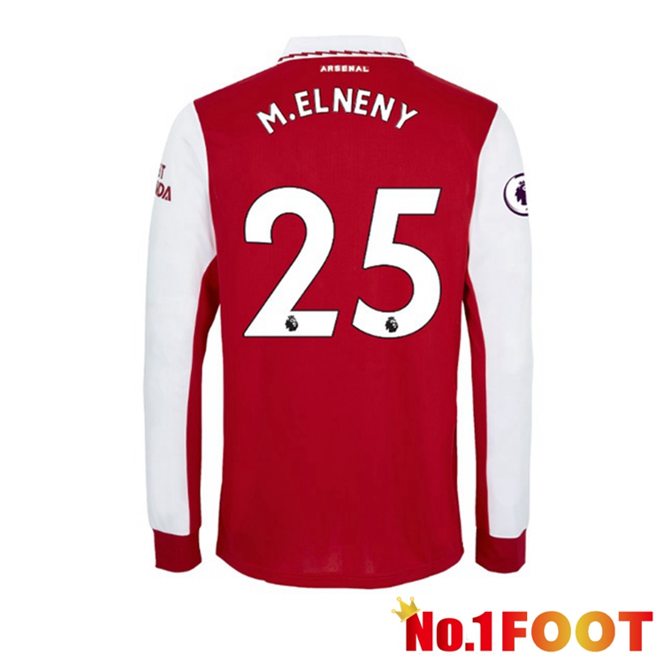 Arsenal (M.ELNENY 25) Jersey Home Home Long Sleeve Red White 2022/2023