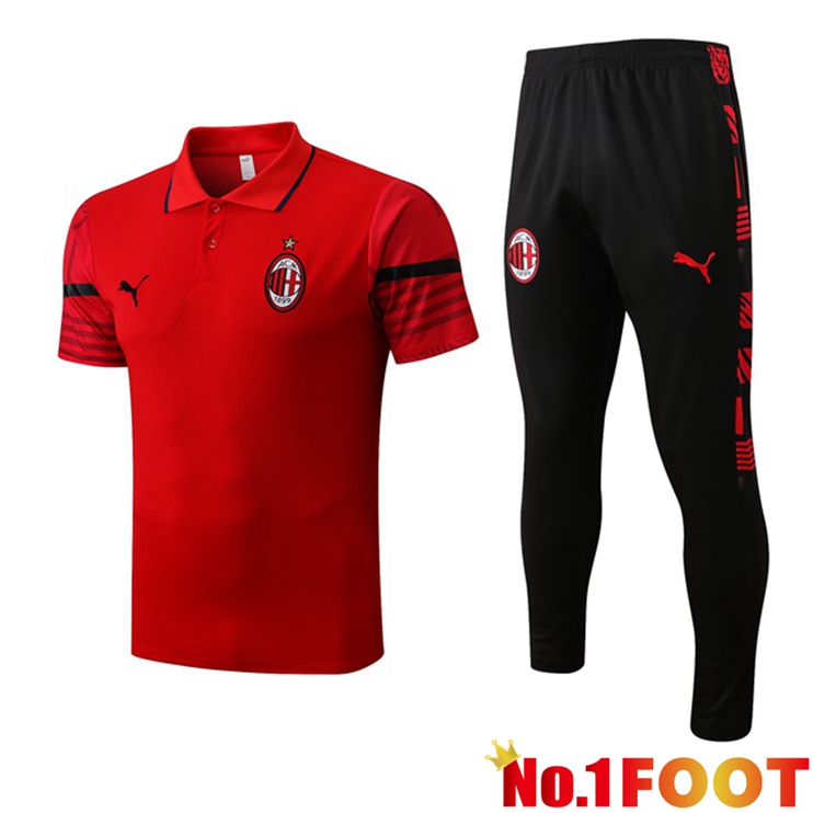 AC Milan polo shirt + Pants Red 2022/2023 - Click Image to Close