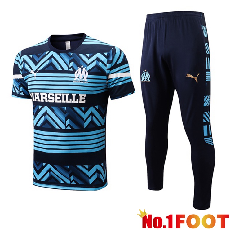 Marseille OM Training T Shirt + Pants Blue 2022/2023