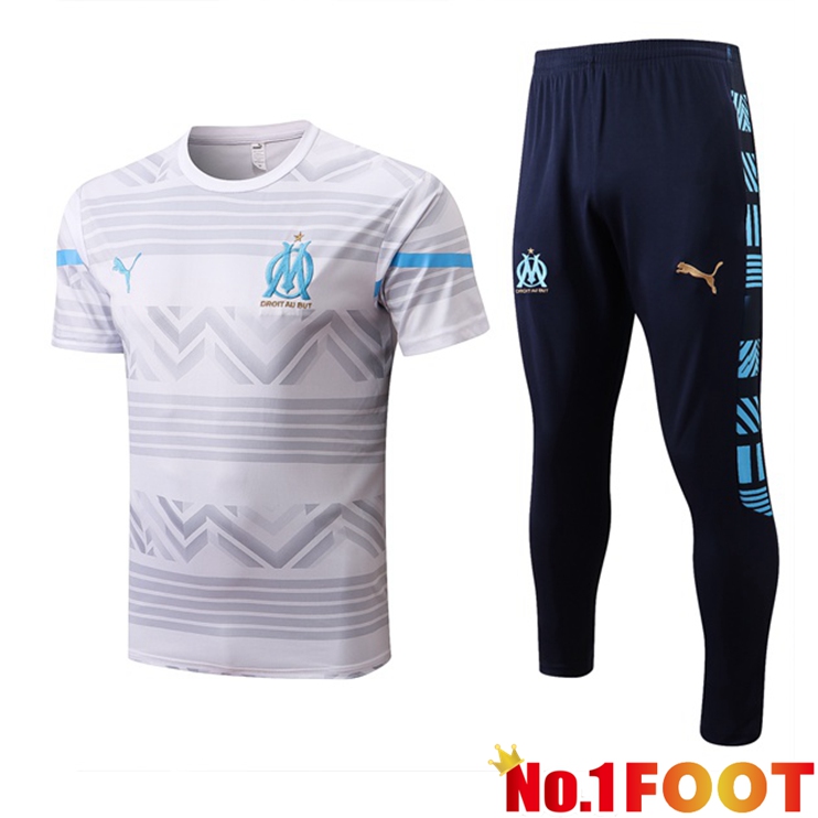 Marseille OM Training T Shirt + Pants White 2022/2023