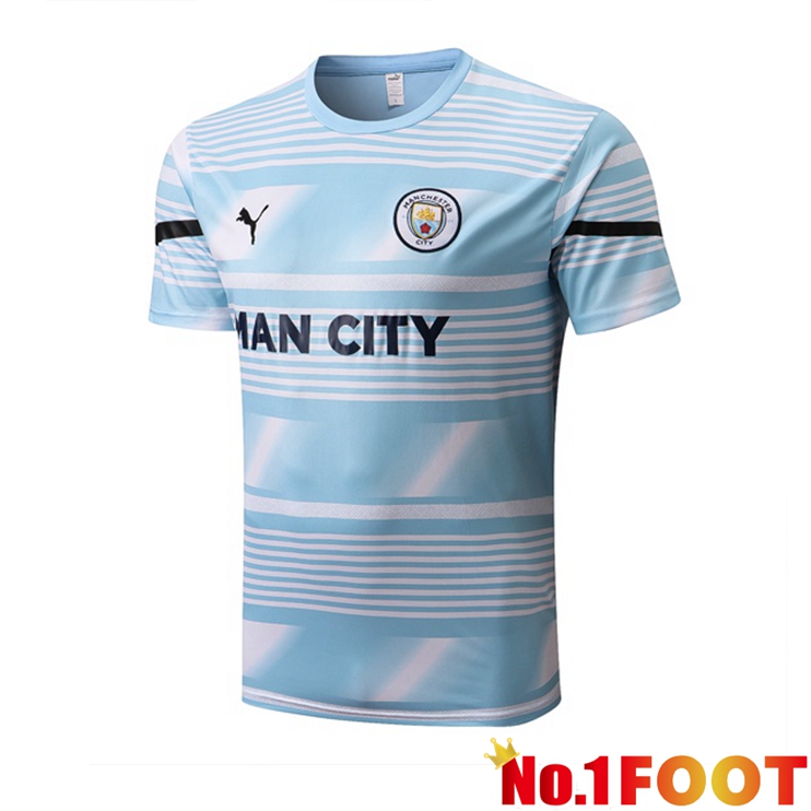 Manchester City Training T Shirt Blue White 2022/2023