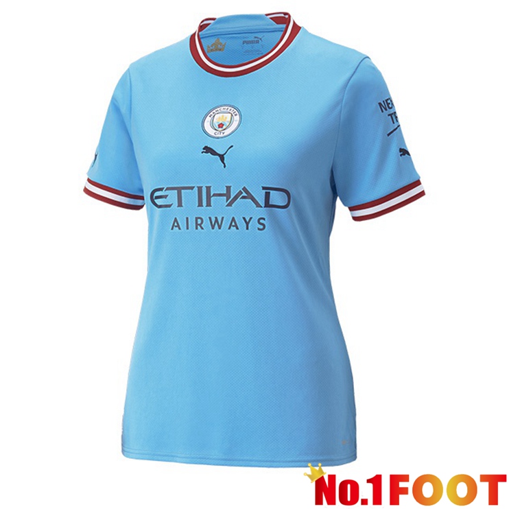 Manchester City Jersey Home Womens Blue 2022/2023