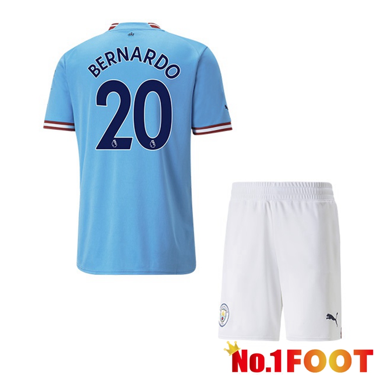 Manchester City (Bernardo Silva 20) Jersey Kids Home Blue 2022/2023