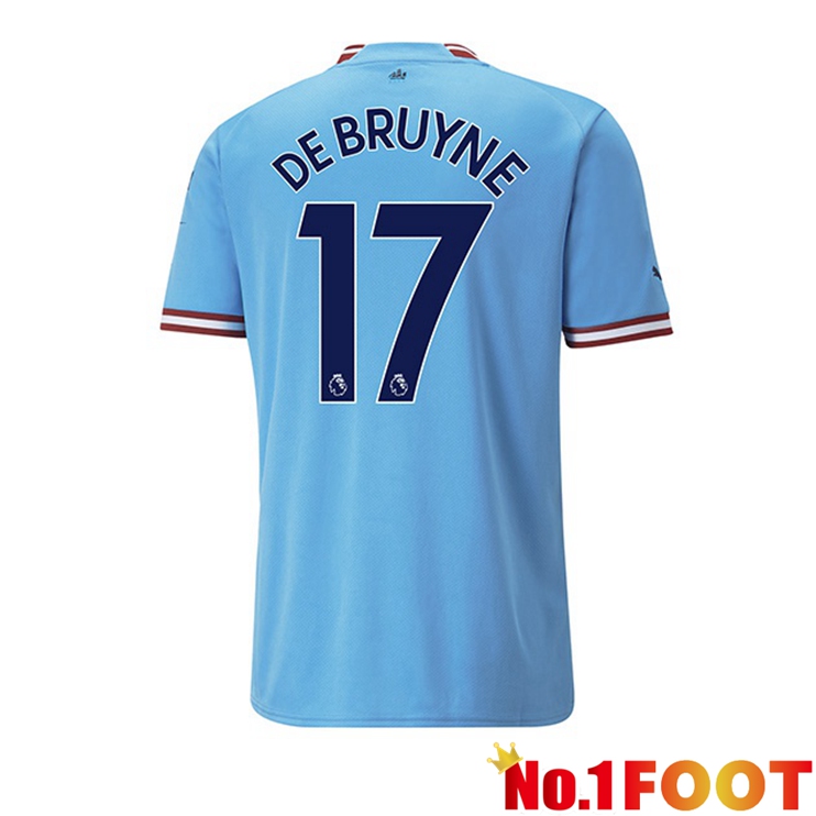 Manchester City (Kevin De Bruyne 17) Jersey Home Blue 2022/2023