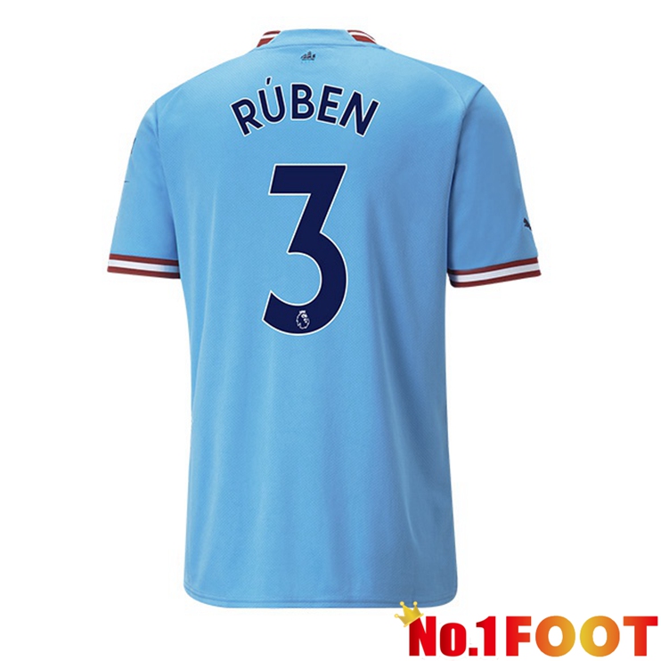 Manchester City (Ruben Dias 3) Jersey Home Blue 2022/2023