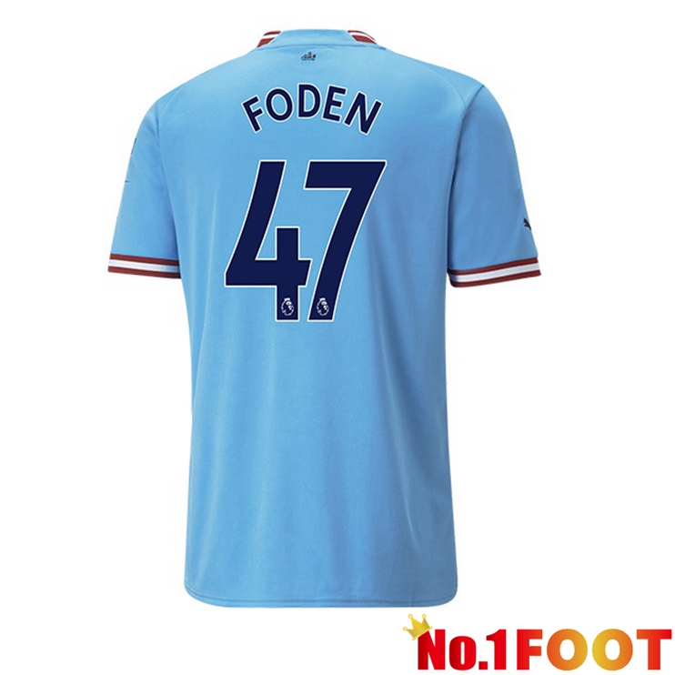 Manchester City (Phil Foden 47) Jersey Home Blue 2022/2023