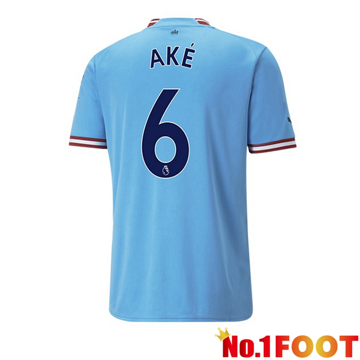 Manchester City (Nathan Ake 6) Jersey Home Blue 2022/2023