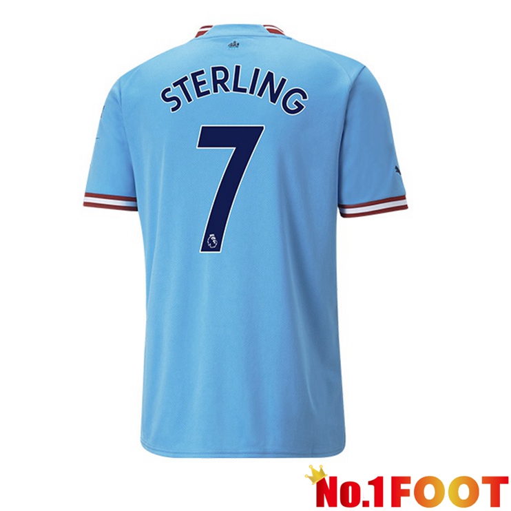 Manchester City (Raheem Sterling 7) Jersey Home Blue 2022/2023