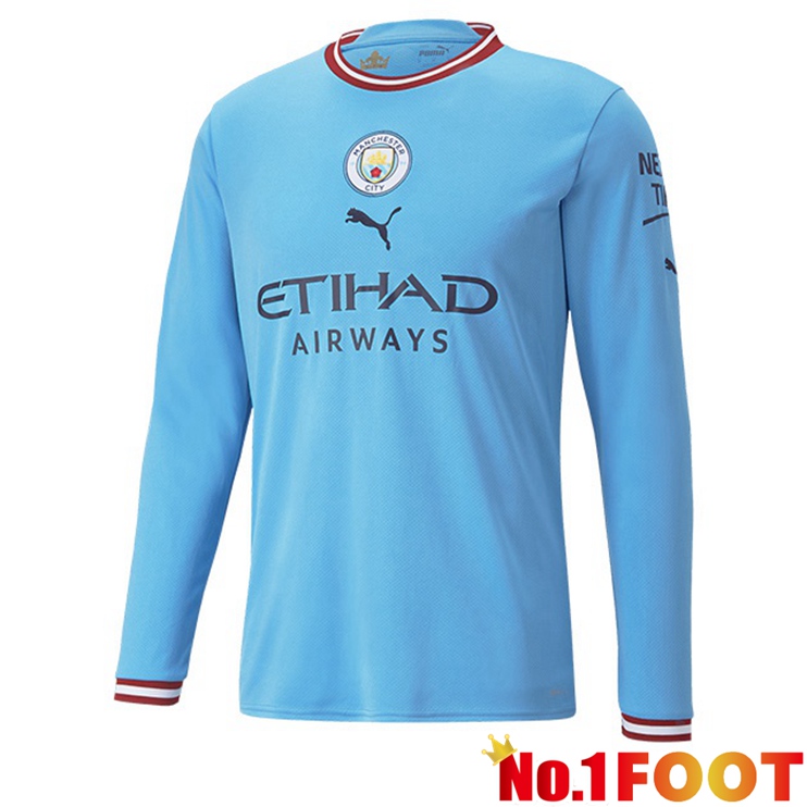 Manchester City Jersey Home Long Sleeve Blue 2022/2023