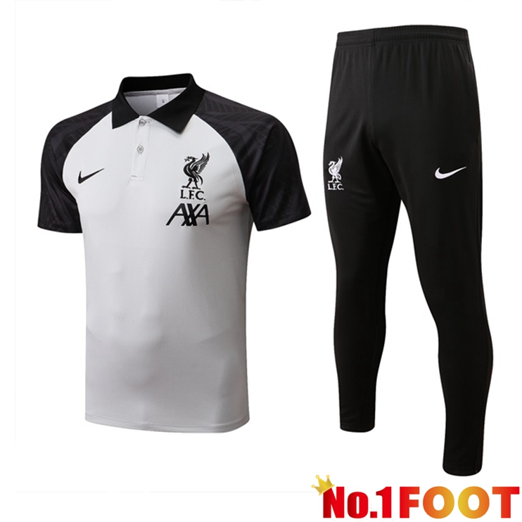 FC Liverpool polo shirt + Pants Grey Black 2022/2023 - Click Image to Close