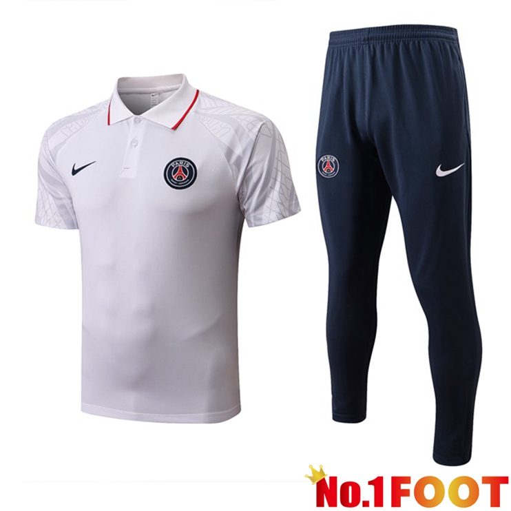 Paris PSG polo shirt + Pants White 2022/2023