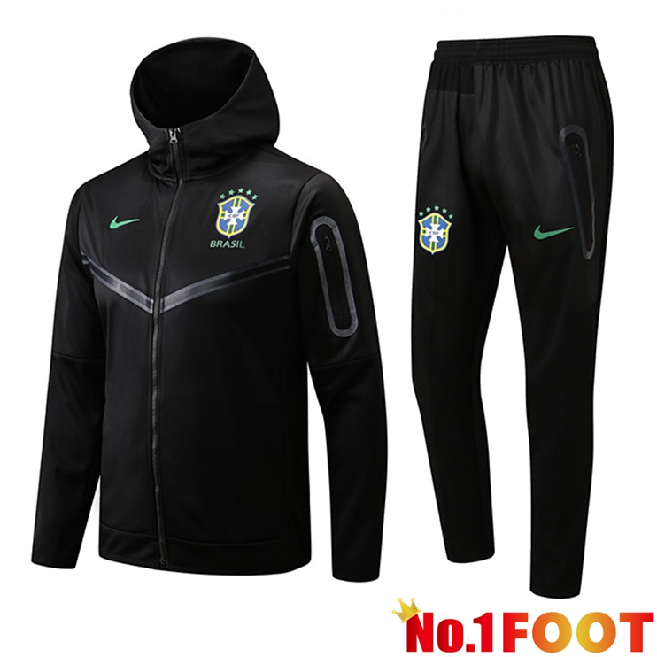 Brazil Training Tracksuit Hoodie Black 2022/2023