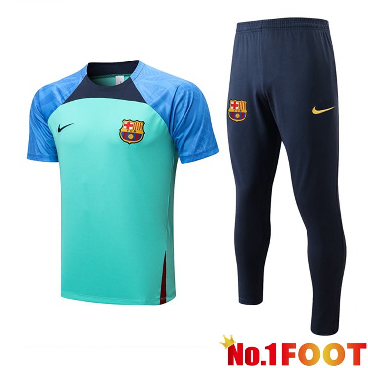 FC Barcelona Training T Shirt + Pants Green 2022/2023