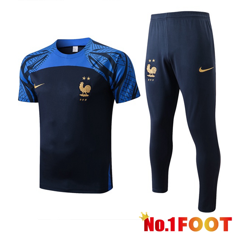 France Training T Shirt + Pants Blue Royal 2022/2023