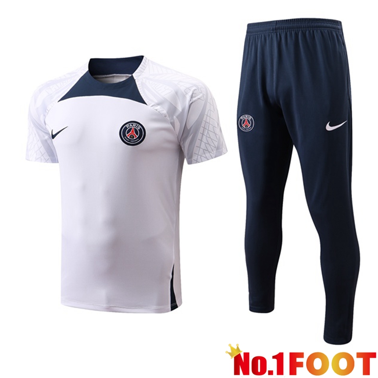 Paris PSG Training T Shirt + Pants White 2022/2023