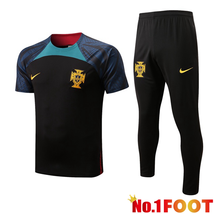 Portugal Training T Shirt + Pants Black 2022/2023